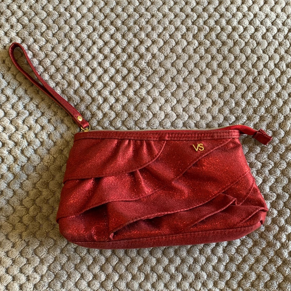 VS Red Shimmer Makeup Bag